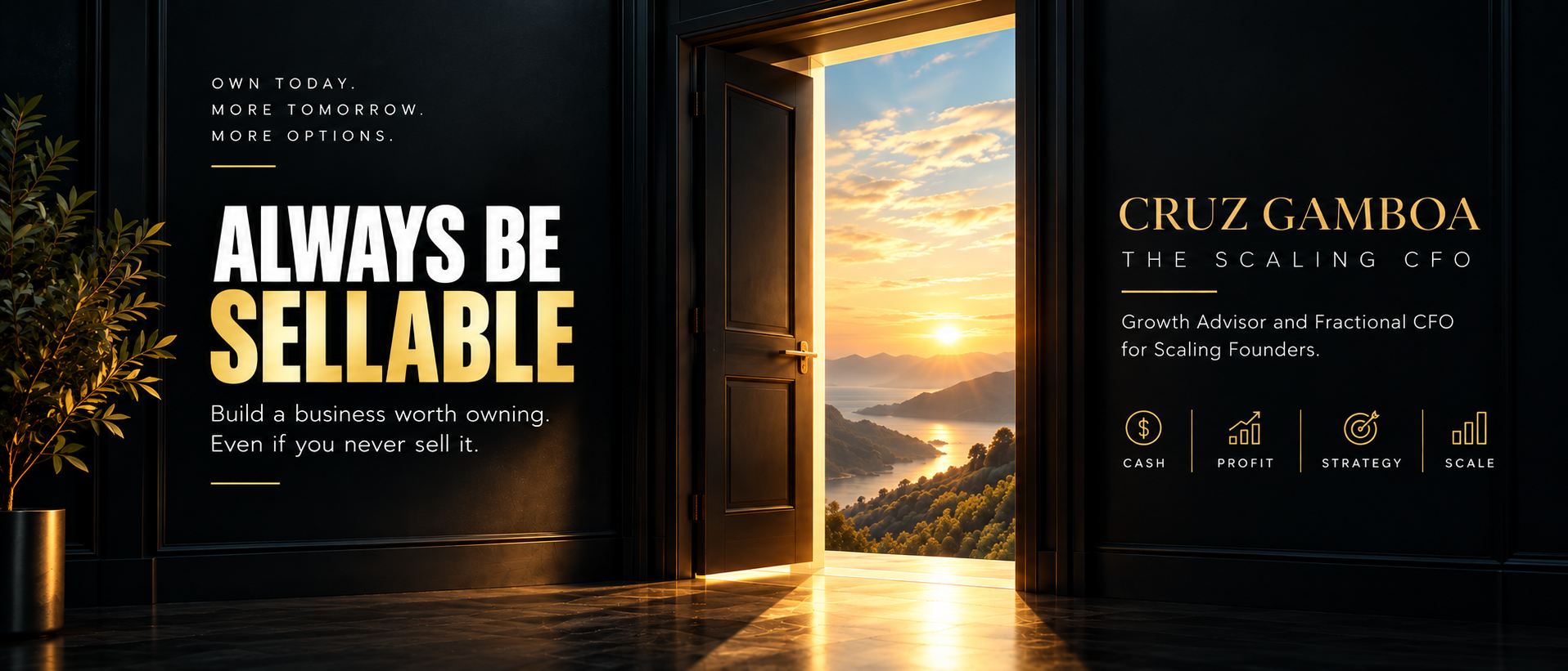 Always Be Sellable — build a business worth owning, even if you never sell it. Cruz Gamboa, The Scaling CFO.
